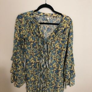 Novella Royale Ruffle Blue Floral Mini / Tunic